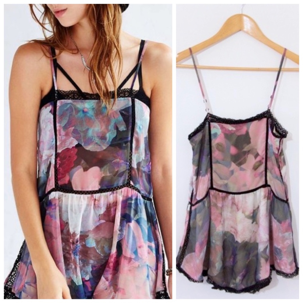 We Are Kindred 🌸 Watercolor Floral Lace Romper 🌿